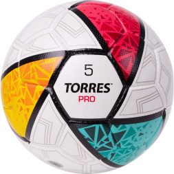 Мяч футб  TORRES Pro, F323985, р 5, 32 панел  EPU-Microf, 4 подкл  слоя, ручная сшивка, бело-мультик