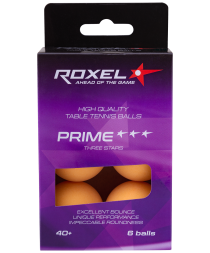 Мяч для настольного тенниса 3* Prime, оранжевый, 6 шт.