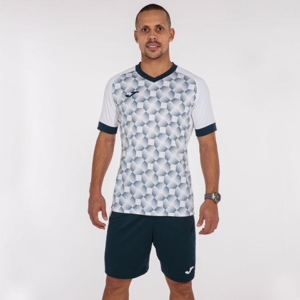 Футболка игровая JOMA с коротким рукавом SUPERNOVA III Белый-темно синий