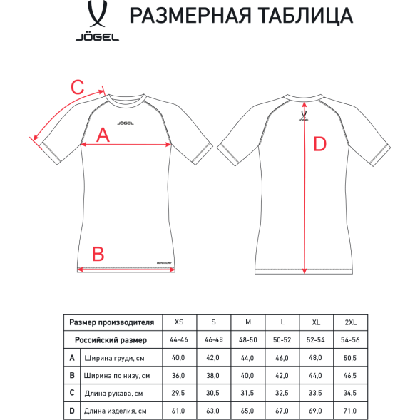 Футболка компрессионная JÖGEL PerFormDRY Baselayer Tee SS 2, красный