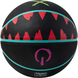 Мяч баск  TORRES Game Over B023117, р 7, резина, нейлон  корд, бут  кам , черный