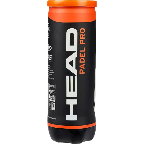 Мяч для падела HEAD Padel Pro, 575613, уп.3 шт, войлок,нат.резина,желтый