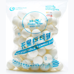 Мяч для наст тенниса DOUBLE FISH No-Star Ball,арт V40+PU, упак 100 шт , ПУ-пакет,белый