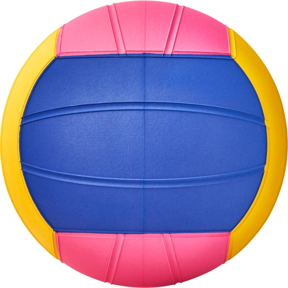 Мяч для водного поло MIKASA WP445D р.4, жен, резина, вес 400-450гр, дл.окр-65-67см, желто-сине-розов