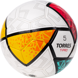 Мяч футб. TORRES T-Pro, F323995, р.5, 32 панел. EPU-Microf, 4 подкл. сл, термосшив, бело-мульт