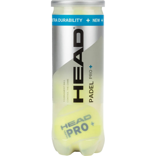 Мяч для падела HEAD Padel Pro+, 540203, уп.3 шт, войлок,нат.резина,желтый