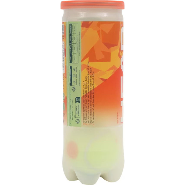 Мяч теннисный детский HEAD Stage 2 Orange, 578423,уп.3 шт, фетр,нат.резина,желто-оранжевый