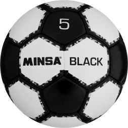 Мяч футбольный MINSA Black, PU, ручная сшивка, 32 панели, р. 5