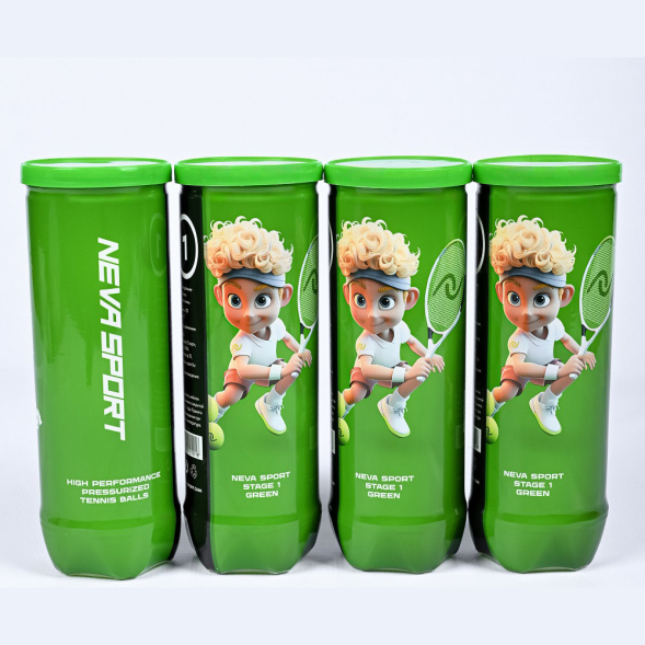 Мяч теннисный детский NS Green, 5021001, уп.3 шт, резина, шерть, нейлон, желто-зеленый