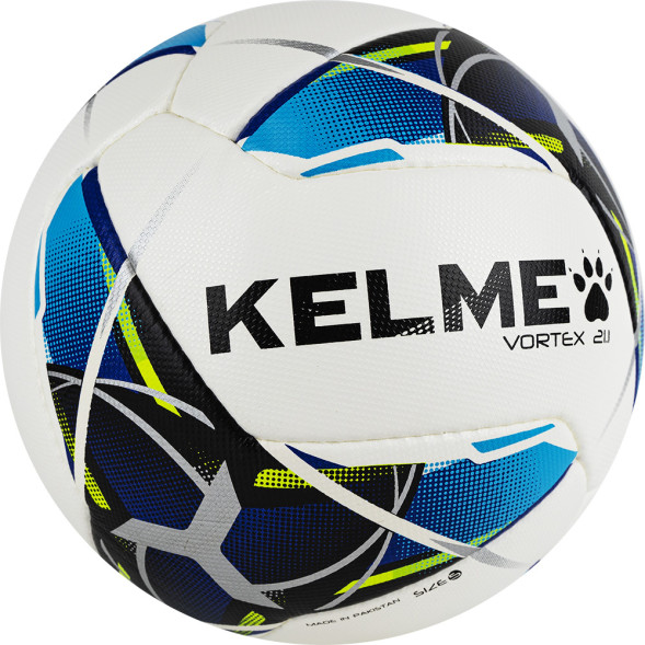 Мяч футб  KELME Vortex 21 1, 8101QU5003-113, р 5, 10 панелей, ПУ, ручн сшивка, бело-синий