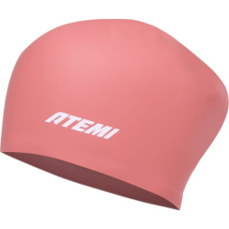 Шапочка для плавания Atemi long hair cap Bright red, силикон, Цвет: Красный, TLH1R