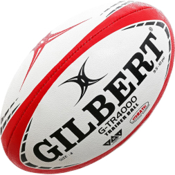 Мяч для регби GILBERT G-TR4000, 42097804, р.4, резина, ручная сшивка, бело-красно-черный