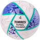 Мяч футзал. TORRES Futsal Training, FS323674, р.4,32 пан. ПУ, 4 подкл. слоя, ручн.сш,бело-фиолет-зел