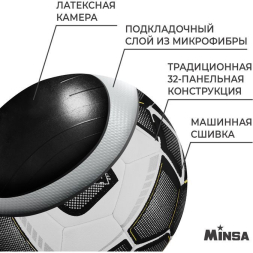Мяч футбольный MINSA, микрофибра, машинная сшивка, 32 панели, р. 5