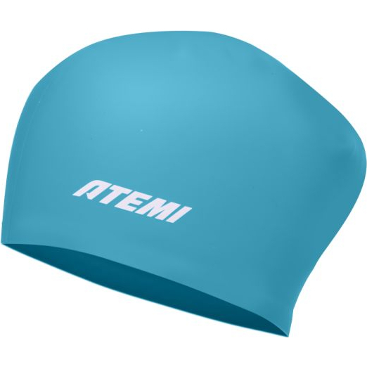 Шапочка для плавания Atemi long hair cap Green river, силикон, Цвет: бирюзовый, TLH1GR