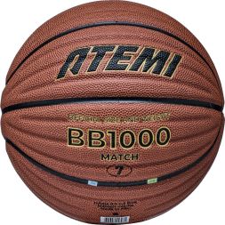 Мяч баскетбольный Atemi, р. 7, композитная кожа, 8 панелей, BB1000N, окруж 75-78, клееный