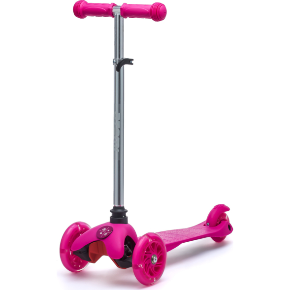 Самокат детский Atemi Baby Road колеса (118/76 мм), AKC01C, светодиоды, РОЗОВЫЙ