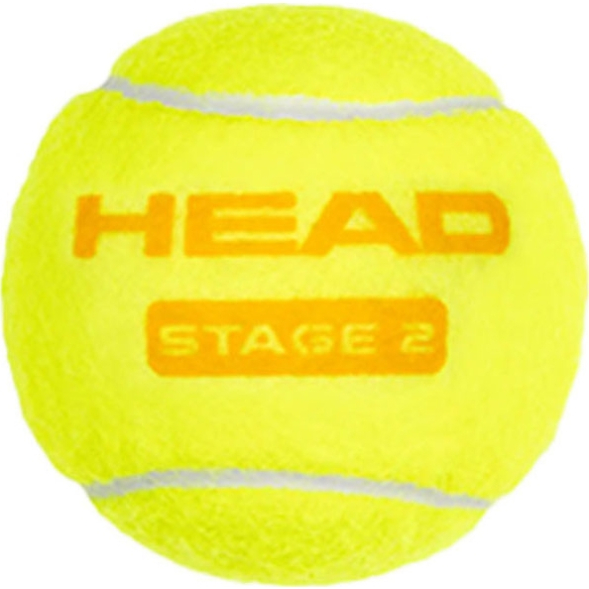 Мяч теннисный детский HEAD Stage 2 Orange, 578423,уп.3 шт, фетр,нат.резина,желто-оранжевый