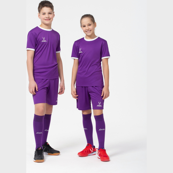 Футболка футбольная JÖGEL CAMP Origin, фиолетовый/белый, детский