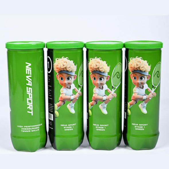 Мяч теннисный детский NS Green, 5021001, уп.3 шт, резина, шерть, нейлон, желто-зеленый