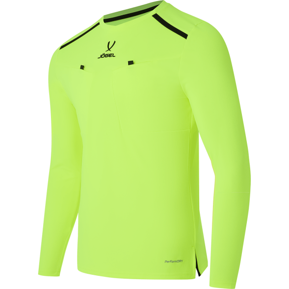 Футболка судейская с длинным рукавом JÖGEL DIVISION PerFormDRY Referee LS Tee, желтый неон