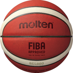 Мяч баск. MOLTEN B7G5000 р.7, FIBA Appr,12 панелей, нат.кожа, бутил. камера, кор-беж-чер