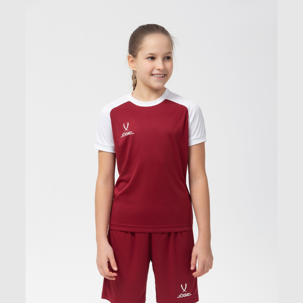 Футболка игровая JÖGEL CAMP Reglan Jersey, гранатовый/белый, детский