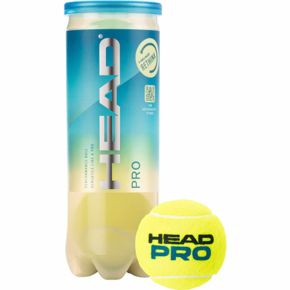 Мяч для большого тенниса HEAD Pro 3B, 571603, ITF, упаковка 3 мяча