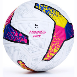 Мяч футб. TORRES MAX, F323425, р.5, ПУ, 4 сл, 12 п, термосшивка, белый-мультиколор