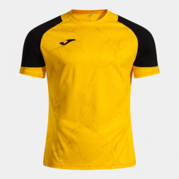 Футболка JOMA CAMISETA MANGA CORTA HISPA V AMARILLO NEGRO