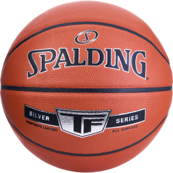 Мяч баск. SPALDING Silver TF 76859z, р.7, композит. кожа (ПУ), коричнево-черный