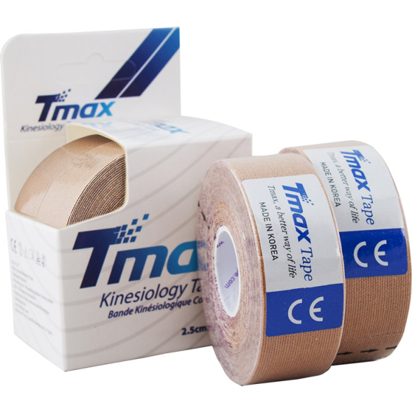 Тейп кинезиологический TMAX Extra Sticky 2,5 см x 5 м, уп. 2 шт, 423815, телесный