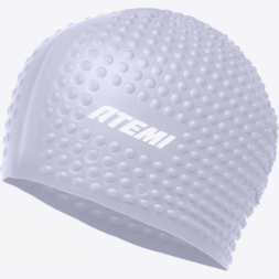 Шапочка для плавания Atemi bubble cap Violet flower, силикон, Цвет: Сиреневый, FBC1LP