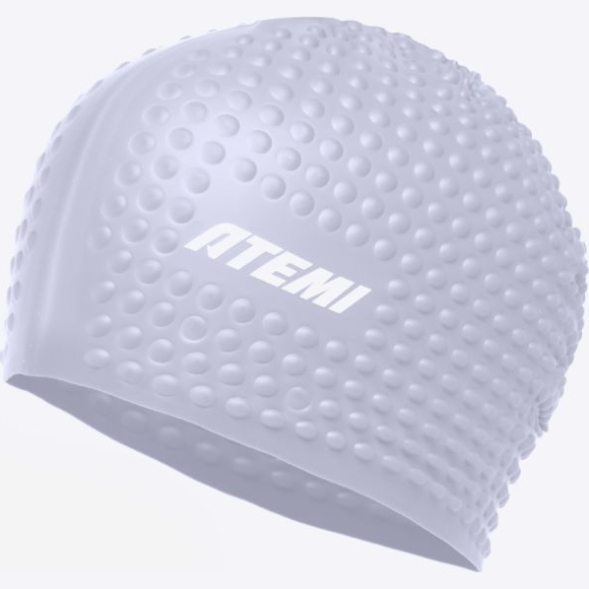 Шапочка для плавания Atemi bubble cap Violet flower, силикон, Цвет: Сиреневый, FBC1LP
