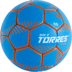 Мяч ганд. TORRES Club, H32442, р.2, ПУ, 5 подкл. слоев, руч. сшивка, синий