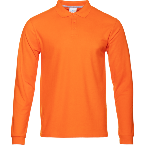 Рубашка поло мужская STAN длинный рукав хлопок/полиэстер 185, 104S