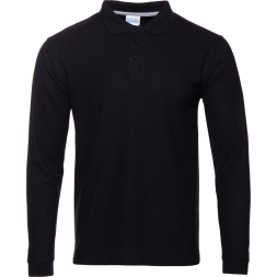 Рубашка поло мужская STAN длинный рукав хлопок/полиэстер 185, 104S