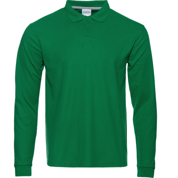 Рубашка поло мужская STAN длинный рукав хлопок/полиэстер 185, 104S