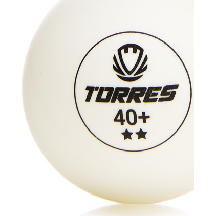 Мяч для наст  тенниса TORRES Club 2*, TT23014, диам  40+мм, упак  6 шт, белый