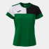 Футболка JOMA CAMISETA MANGA CORTA CREW V VERDE NEGRO
