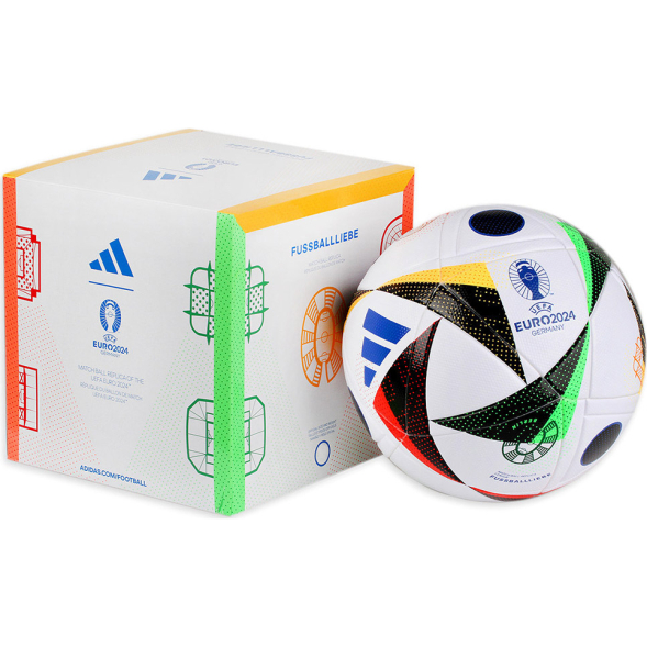 Мяч футб. ADIDAS Euro24 Fussballliebe LGE Box IN9369 р.5, FIFA Quality, 14пан, ТПУ,термосш,мультикол