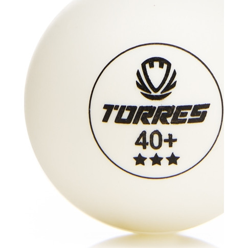 Мяч для наст  тенниса TORRES Profi 3*, TT23012, диам  40+мм, упак  6 шт, белый