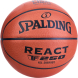 Мяч баск. SPALDING TF-250 React 76967z, р.7, FIBA Approved, композит. кожа (ПУ), коричнево-черный