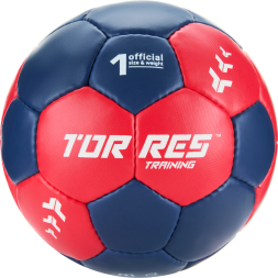 Мяч ганд. TORRES Training, H32451, р.1, ПУ, 4 подкл. слоя, руч. сшивка, мультиколор