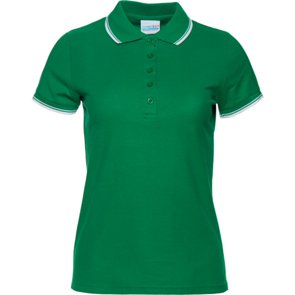 Рубашка поло женская STAN с окантовкой хлопок/полиэстер 185, 04BK