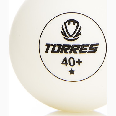 Мяч для наст  тенниса TORRES Training 1*, TT23016, диам  40+ мм, упак  6 шт, белый
