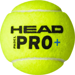 Мяч для падела HEAD Padel Pro+, 540203, уп.3 шт, войлок,нат.резина,желтый