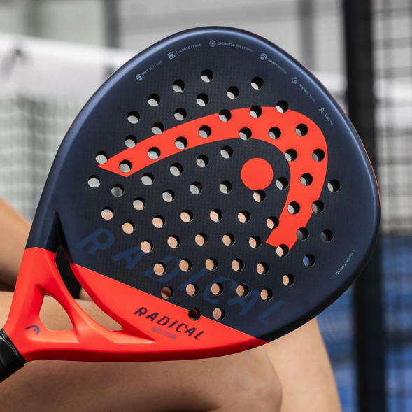 Ракетка для падела HEAD Radical Mottion, 222044, для продвинутых игроков, карбон, темносине-красный