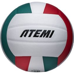 Мяч волейбольный Atemi SPACE (N), синтетическая кожа PU Soft, зел/бел/красн, 18 п, клееный, 65-67см
