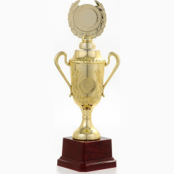 Кубок 088C, наградная фигура, золото, подставка пластик, 23,5 х 12 х 6,4 см.
